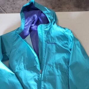 Girl M 10/12 Teal Columbia Rain Jacket